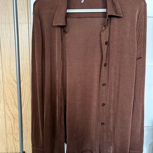 Wayf Men's Chocolate Brown Shirt Jacket